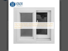 High Quality Modern Tempered PVB Laminated PVC UPVC Frame Plastic Sliding Glass Window for Hotel Living Room Bug Screen