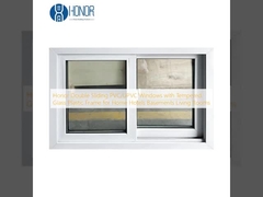 Honor Double Sliding PVC/UPVC Windows with Tempered Glass Plastic Frame for Home Hotels Basements Living Rooms