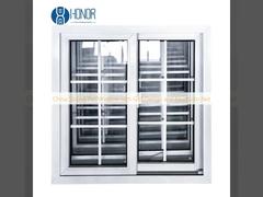 China Sliding Pvc Window with Grill Design and Mosquito Net